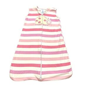 HALO Girls Small SleepSack Pink Striped Ladybug Wearable Blanket Cotton